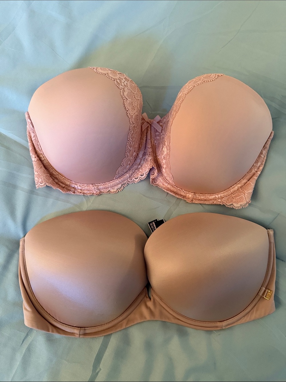 Women’s Strapless Push-Up Bras - Blush Pink 34DD